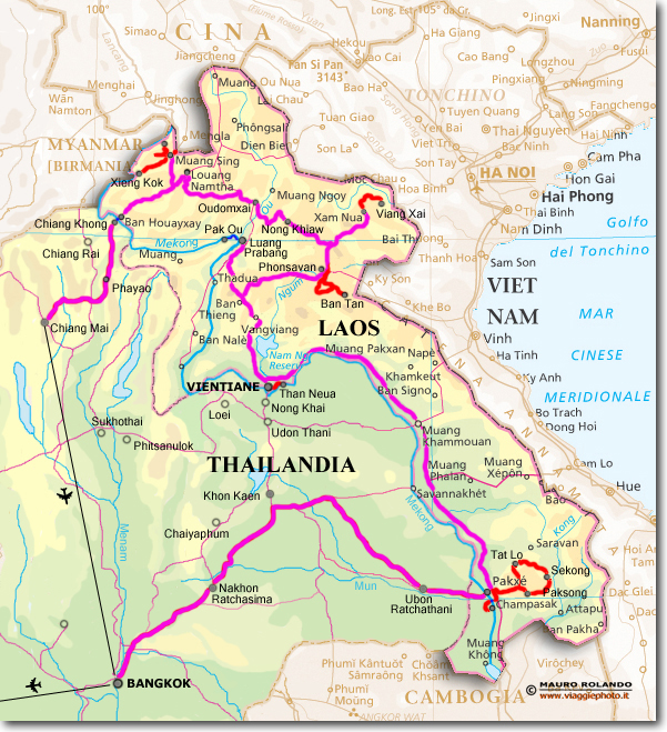 mappa laos