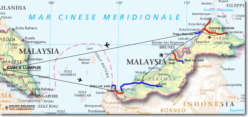 mappa malaysia - borneo