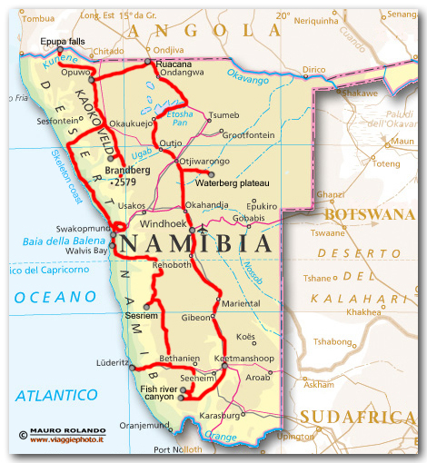 mappa namibia